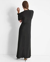 Dkny Women's Draped Metallic-Threaded Evening Gown