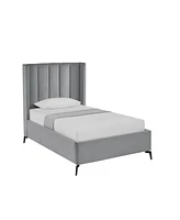 Inspired Home Keion Velvet Platform Bed Full