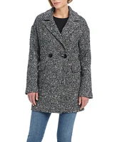 Sanctuary Women's Double-Breasted Novelty Herringbone Wool Coat