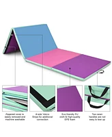 Skonyon 4 Feet x 10 Feet Thick Folding Panel Gymnastics Mat