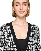 Karl Lagerfeld Paris Women's Logo Cardigan Sweater