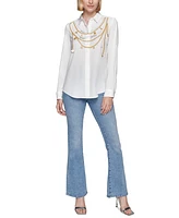 Karl Lagerfeld Paris Petite Necklace Blouse