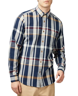 Ben Sherman Men's Regular-Fit Herringbone Check Button-Down Shirt