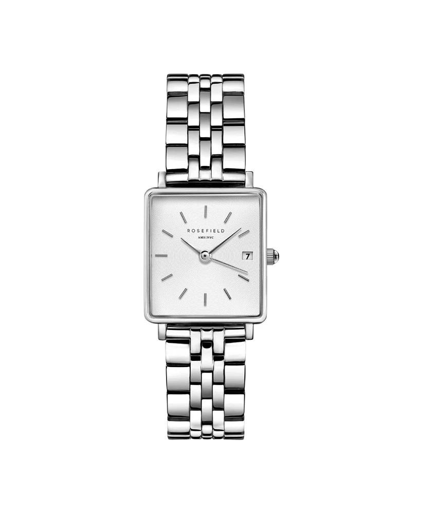 Rosefield Boxy Xs Women's Silver Tone Stainless Steel Bracelet Watch 24mm