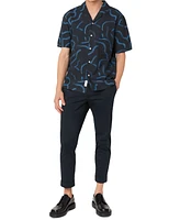 Frank And Oak Men's Boxy-Fit Abstract-Print Button-Down Camp Shirt