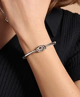 Olivia Burton Women's Lover's Knot Silver Tone Bangle