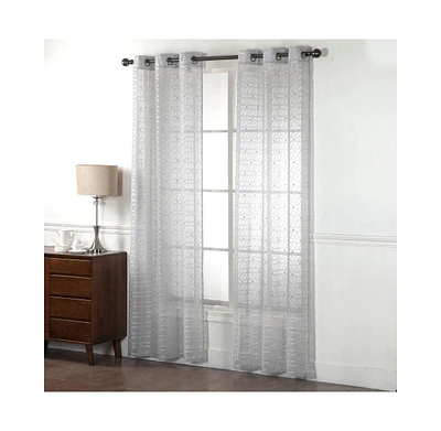 Dainty Home Cassandra 3D Clipped Light Filtering Window Panel Set, 76" W x 84" L