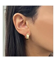 The Lovery Mini Square Tube Huggie Hoop Earrings 14K Gold