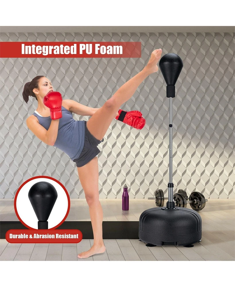 Sugift Adjustable Freestanding Punching Bag with Boxing Gloves