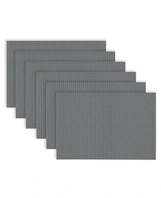 Dainty Home Sparkles Texteline Outdoor Dining Set Textured Design Reversible 12" x 18" Rectangular Placemats of 6