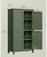 Slickblue Bathroom Cabinet, Floor Storage Cabinet With Adjustable Shelves