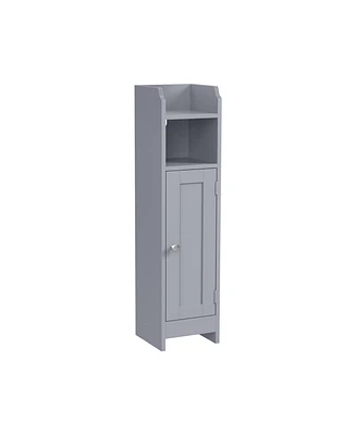 Slickblue Small Bathroom Storage Corner Floor Cabinet With Doors And Shelves, Organizer