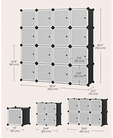 Slickblue Set of 16 Durable Plastic Storage Cubes for Versatile Organization and Space Saving