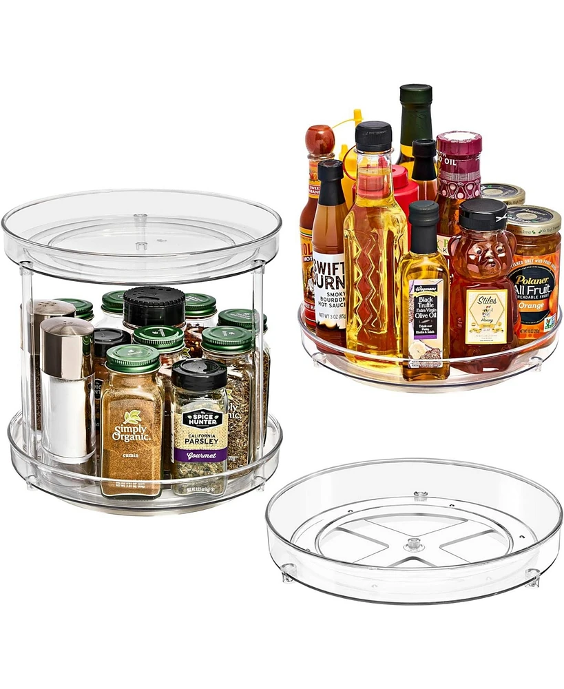 Sorbus Lazy Susan Organizer Set | Rotating Lazy Susan Turntable for Fridge, Pantry, Makeup, Set Includes 3 Lazy Susans 1 Two Tier, 1 Flat, & 1 Tall