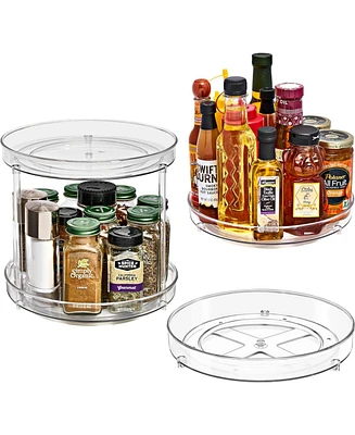 Sorbus Lazy Susan Organizer Set | Rotating Lazy Susan Turntable for Fridge, Pantry, Makeup, Set Includes 3 Lazy Susans 1 Two Tier, 1 Flat, & 1 Tall