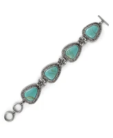 Jessica Simpson Turquoise Gemstone Flower Bracelet