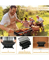 Sugift 100% Cast Iron Hibachi Grill with Grill Grate Lifter