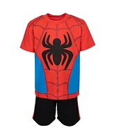 Marvel Toddler Boys Spidey and His Amazing Friends Miles Morales T-Shirt and Mesh Shorts Outfit Set to