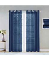 Dainty Home Melrose Semi Sheer Window Panel Set, 110" W x 84" L