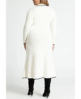 Eloquii Plus Ribbed Sweater Dress With Collar