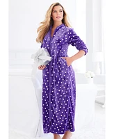 Dreams & Co. Plus Plush Zip-Front Robe