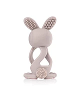 Brush-Baby Bobbie Bunny Baby Teether Toy Cappuccino Grey | Twist & Bounce Teething Toy