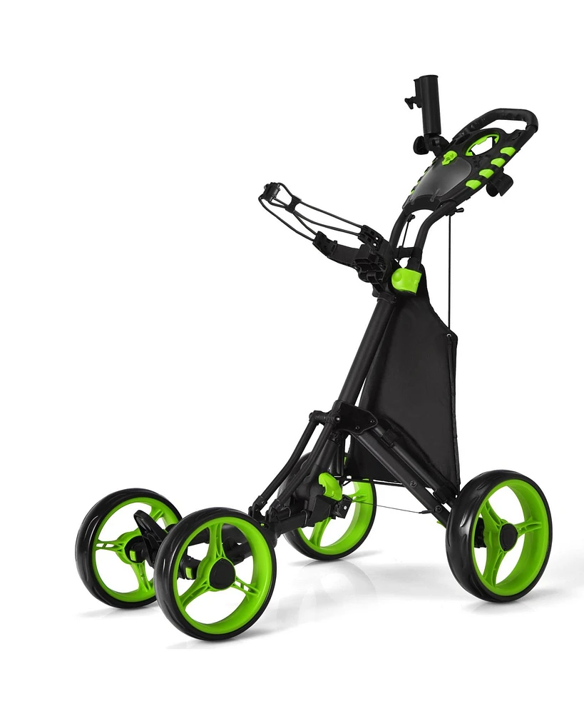 Skonyon Golf Push Pull Cart with Foot Brake-Green