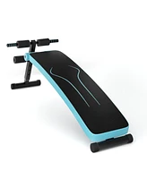 Vebreda Folding Weight Bench Adjustable Sit-up Board Workout Slant Bench-Blue