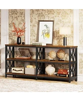 Tribesigns 70.9" Long Console Table with Storage Shelves, Industrial 3