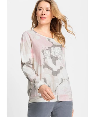 Olsen Women's Long Sleeve Pastel Camo T-Shirt