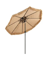 Skonyon 9 Feet Thatched Tiki Umbrella with 8 Ribs