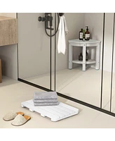 Skonyon Waterproof Hips Spa Shower Mat for Bathroom with Non Slip Foot Pads-White