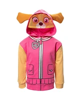 Paw Patrol Girls Rubble Chase Skye Fleece Zip Up Pullover Hoodie to