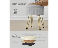 Slickblue Compact Vanity Stool Chair with Hidden Storage for Stylish and Practical Use