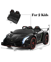 Gymax 12V 2-Seater Licensed Lamborghini Kids Ride On Car w/ Rc & Swing Function Green