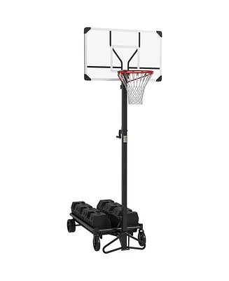 Soozier Foldable & Portable Basketball Hoop, Basketball Goal, 4.3-10.2'