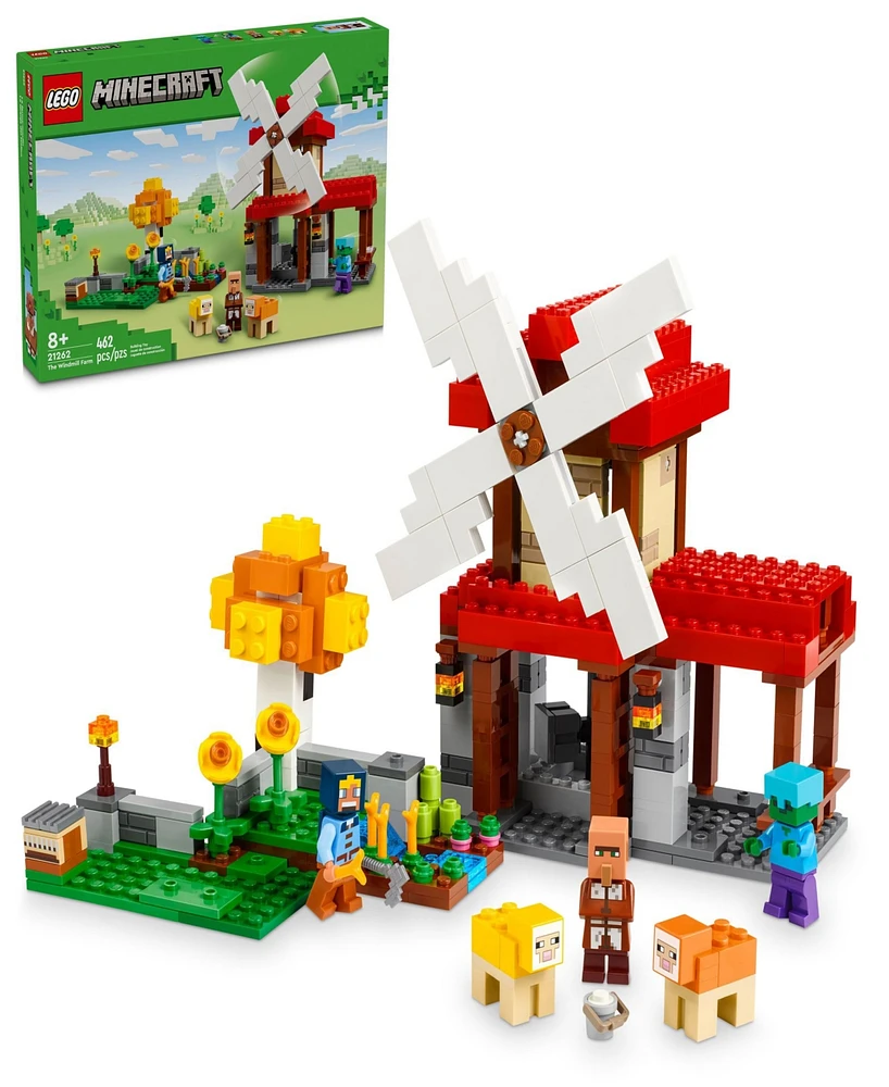 Lego Minecraft The Windmill Farm Buildable Video Game Toy 21262, 462 Pieces