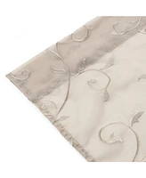 Chanasya Premium Embroidered Swirl Vine Curtains - Sheer for Living Room, Bedroom, Kitchen 52" x 63" Sage, 2 Panels