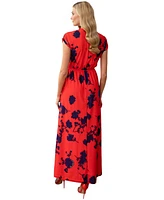 Hotsquash London Women's Faux-Wrap Jersey Maxi Dress