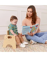 ECR4Kids Stackable Wooden Toddler Chair, 6in, Natural, 2-Pack