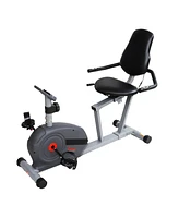 Sunny Health & Fitness Essentials Series Magnetic Smart Recumbent Bike with Exclusive SunnyFit App Enhanced Bluetooth Connectivity