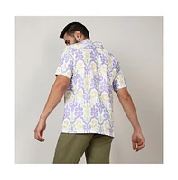 Men's Lilac & Pale Yellow Ethnic Shirt