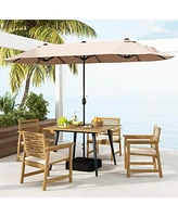 Sugift 4-Person Acacia Wood Outdoor Dining Table