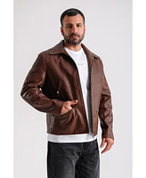 Furniq Uk Men's Premium Brown Leather Jacket