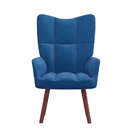 vidaXL Relaxing Chair Blue Velvet