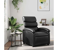 Recliner Chair Black Faux Leather