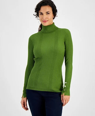 Jm Collection Women's Ribbed Turtleneck Sweater, Created for Macy's