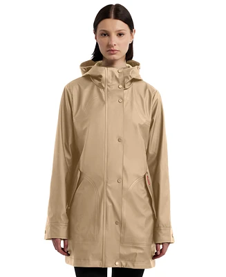 Hunter Women's Hooded Rubberized Waterproof Rain Coat