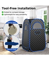 Sugift Full-Body Personal Sauna Tent with 1000W 3L Steam Generator-Black