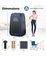 Sugift Full-Body Personal Sauna Tent with 1000W 3L Steam Generator-Black